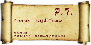 Prorok Trajánusz névjegykártya
